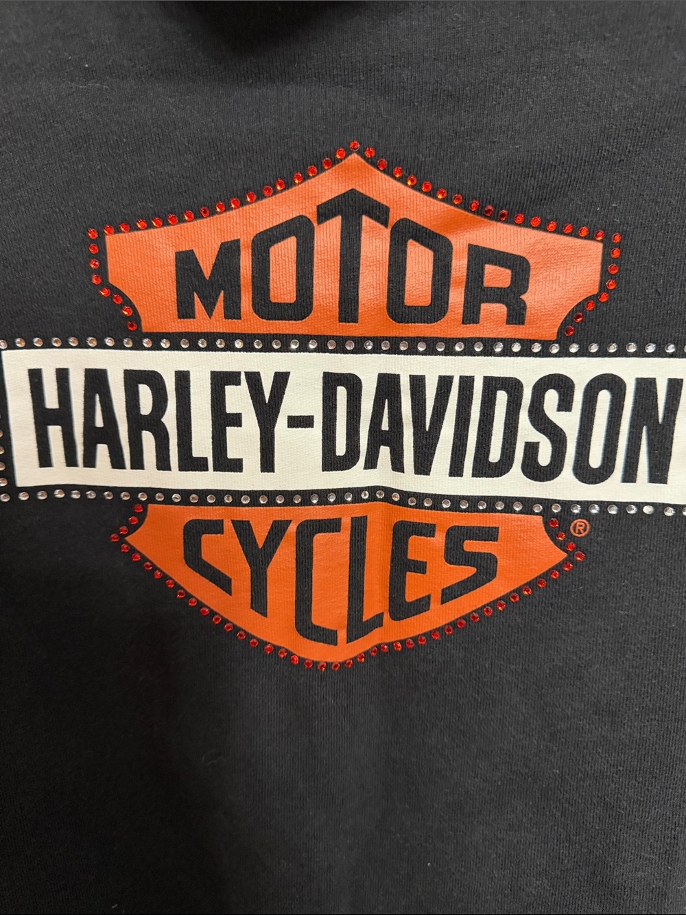 Harley-Davidson Black Zip-Up Hoodie with Orange Stripe - Picture 6 of 9
